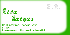 rita matyus business card