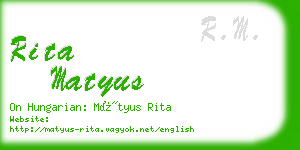 rita matyus business card